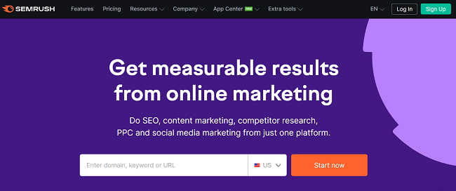 Semrush Homepage