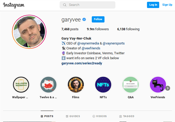 perfil do instagram gary vee