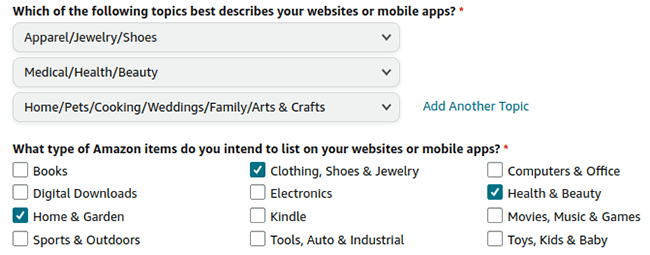 amazon associates website topics