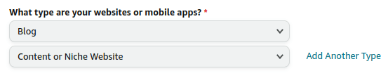 amazon associates website types