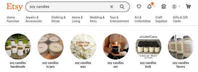 etsy search related keywords