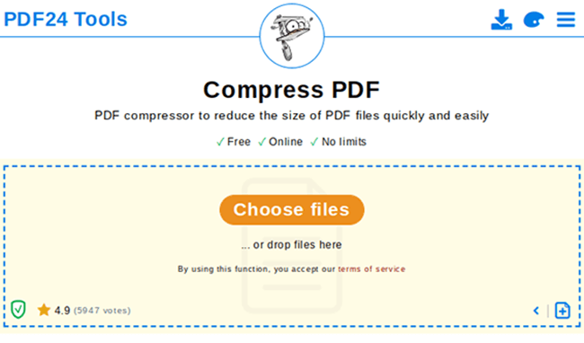 pdf24 pdf compression tool