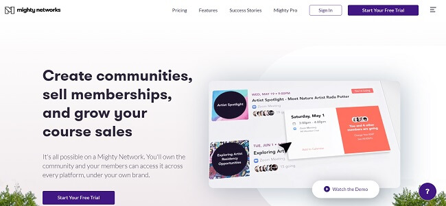 Mighty Networks Homepage