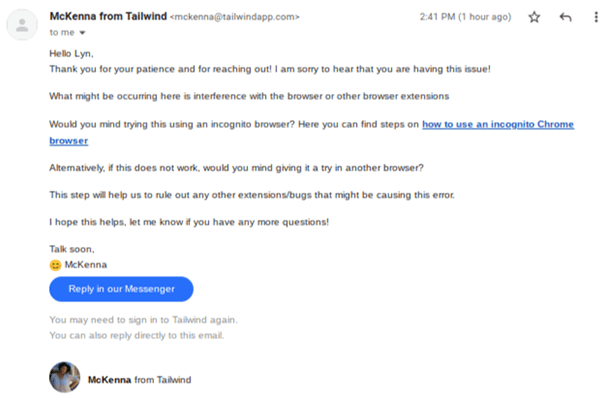 tailwind customer service email