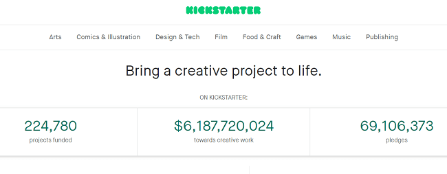 Kickstarter Homepage