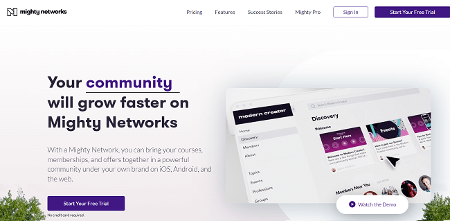 Mighty Networks Homepage