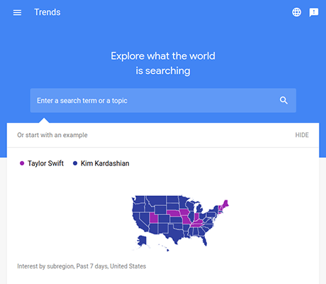 google trends search bar