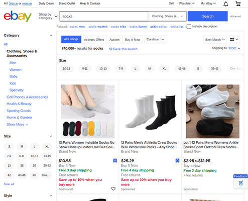 socks ebay