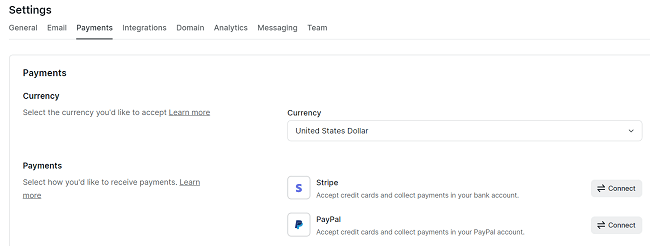 24 Payment settings