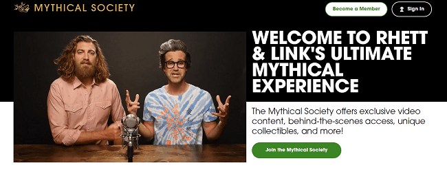 07 Membership website - Mythical Society
