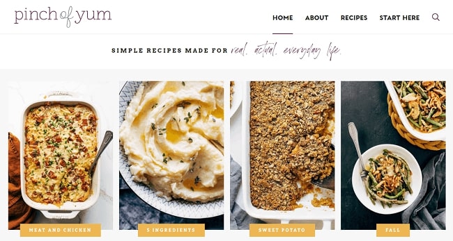 15 Recipe website - Pinch of Yum