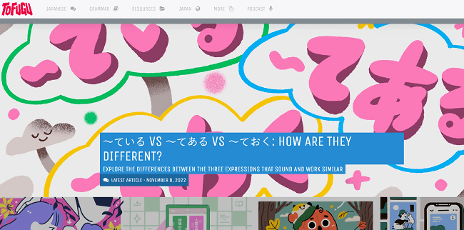 16 Language learning website - Tofugu