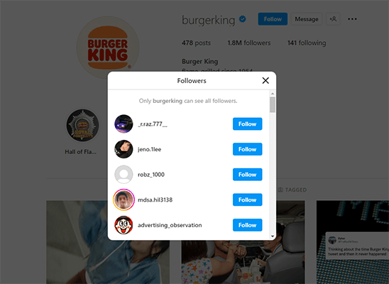 Burger Kings Followers