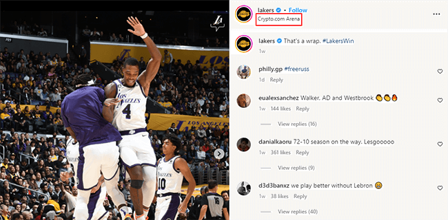 Lakers Instagram Post