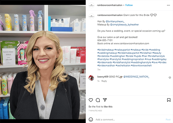 Rainbow Room Hair Salon Instagram Post