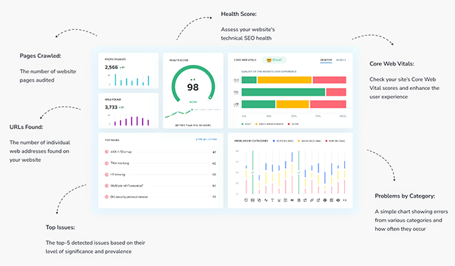 SE Ranking website audit feature