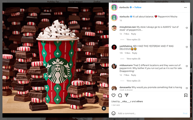 Starbucks Instagram Post