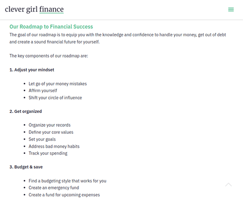 clever girl finance reader roadmap