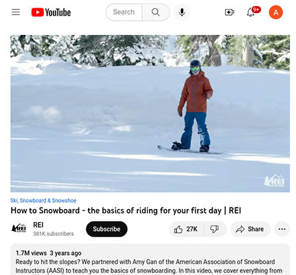 rei snowboarding tutorial