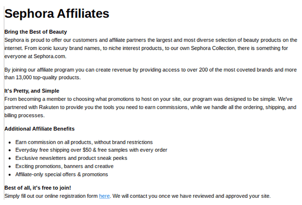 sephora affiliate program