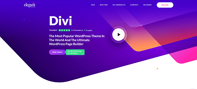 Divi builder Homepage