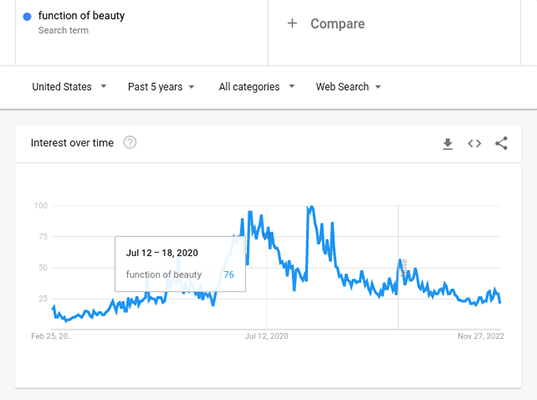 function of beauty google trends