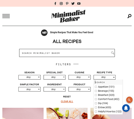 minimalist baker recipe index
