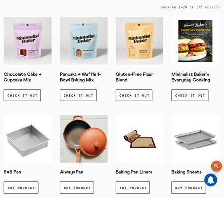 minimalist baker shop page