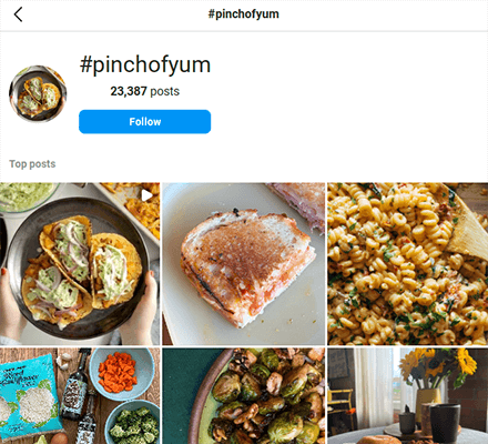 pinch of yum instagram hashtag