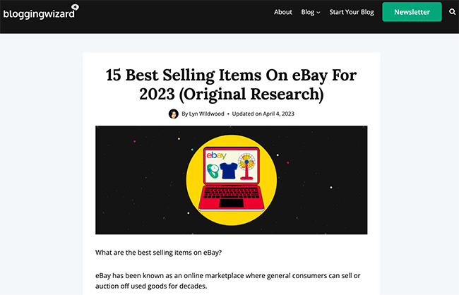05 Original research - Best selling items on eBay