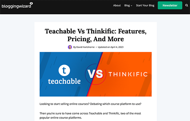07 Versus posts - Teachable vs Thinkific
