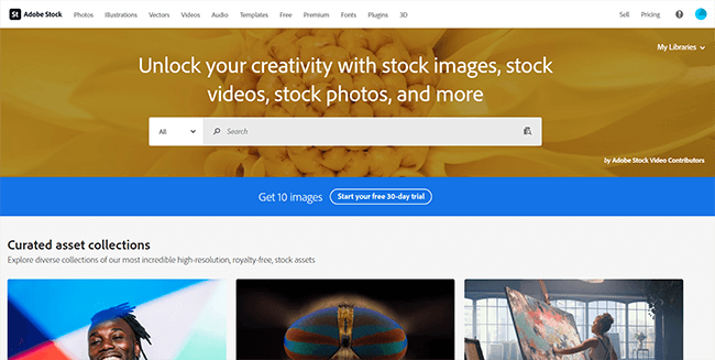 Adobe Stock Homepage