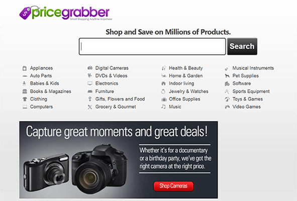 Pricegrabber Homepage