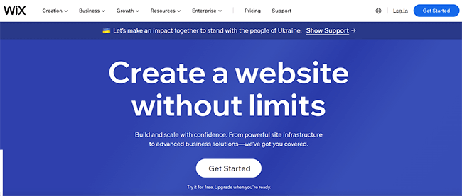 Wix Homepage