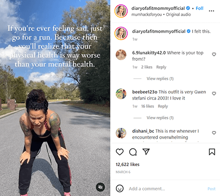 diary of a mommy instagram post