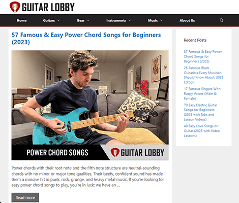 guitar lobby homepage