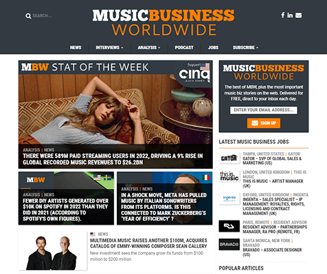 music business worldwide homepage