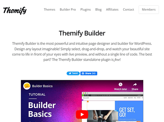 themify builder homepage