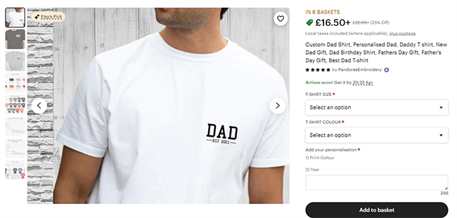 05 Custom t-shirts - This Etsy seller