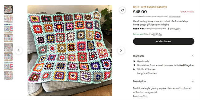 23 Blankets - multi-colored square crochet blanket