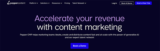 Peppercontent Homepage