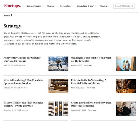 startups strategy category