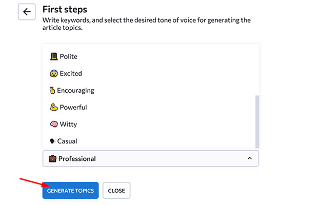 18 AI writer - Generate Topics