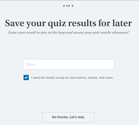 Quiz - opt-in page