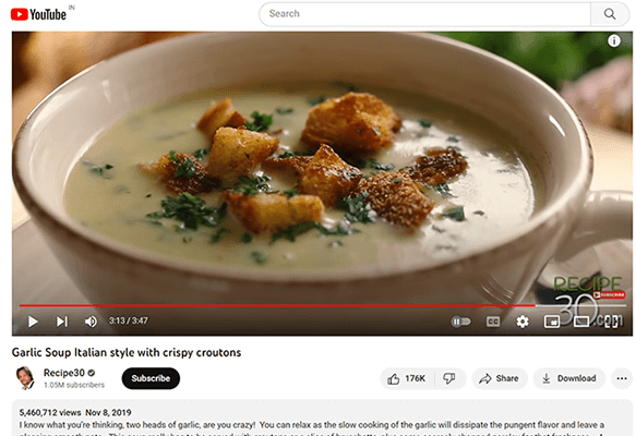 Target a wider audience - Recipe30 Youtube Video
