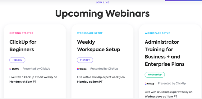 Webinar - ClickUp