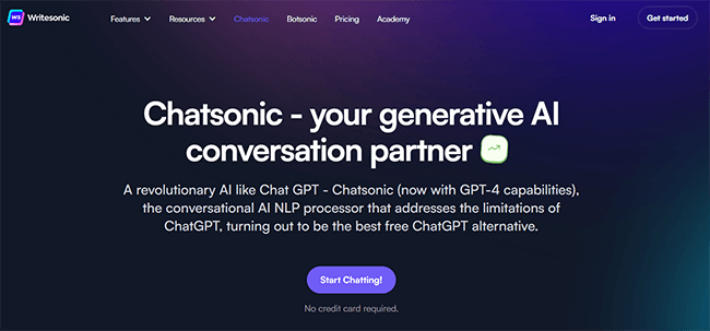 Writesonic Homepage