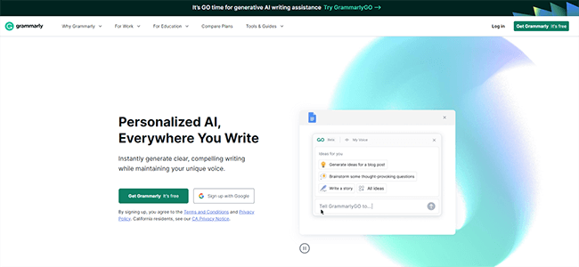 01 Grammarly Homepage