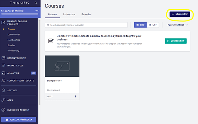 02 Course builder - New Course