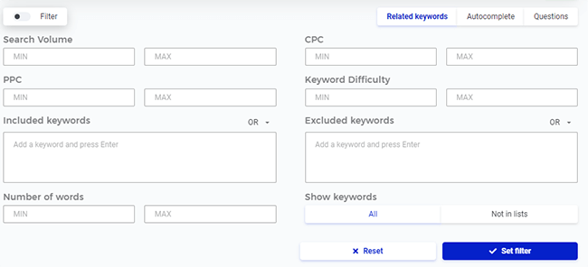 06 KWFinder - Filter